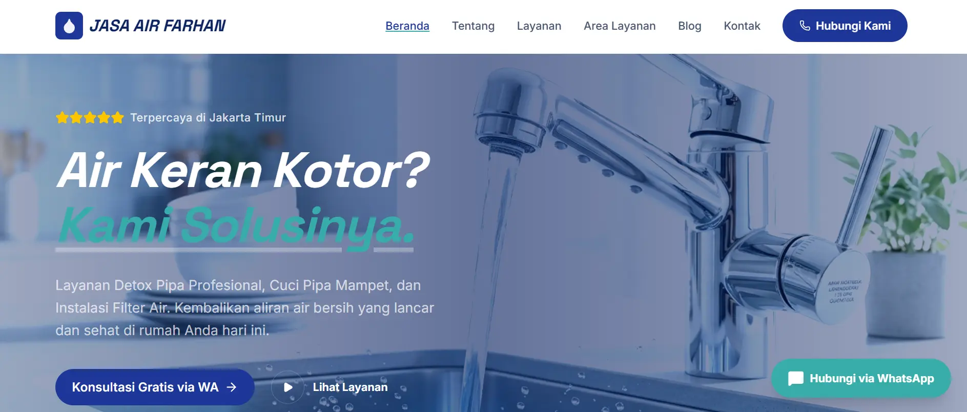 Website Jasa Air Farhan - Website Service by GHO TECH