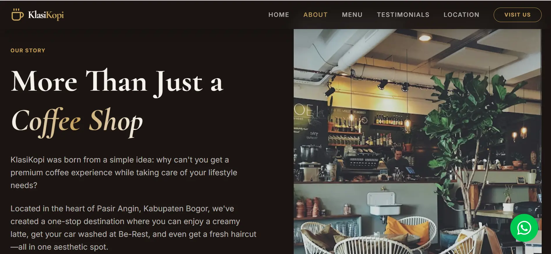 Website Klassi Kopi - Website F&B by GHO TECH