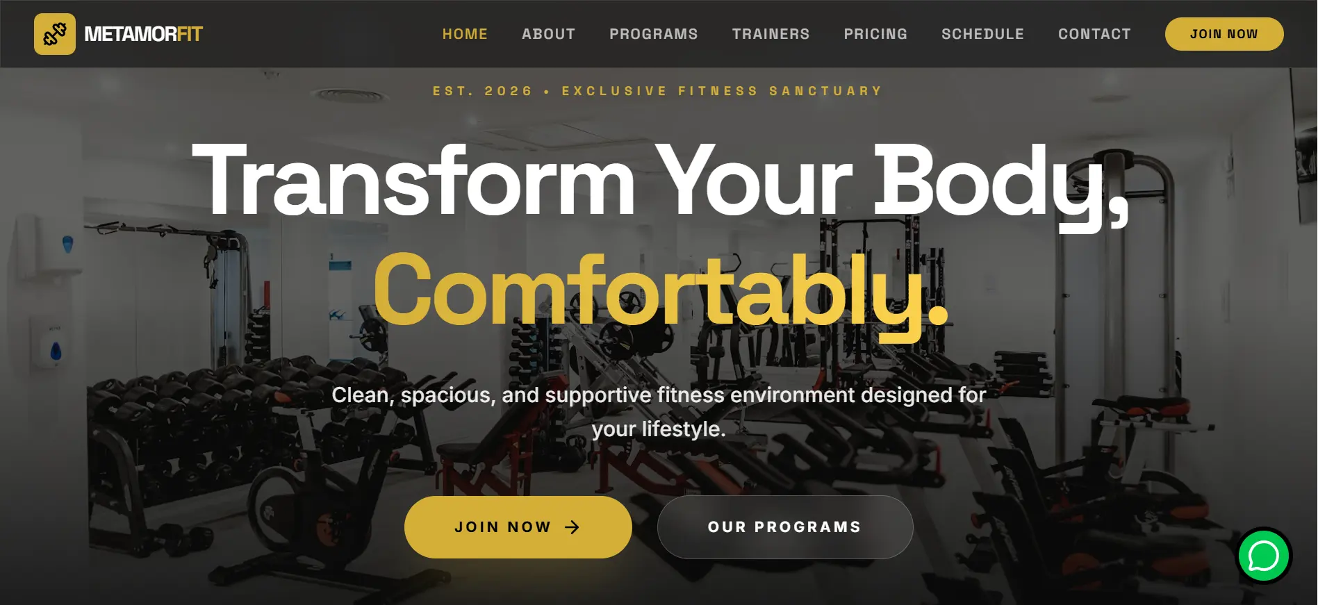 Website Metamorfit Gym - Website Fitness by GHO TECH