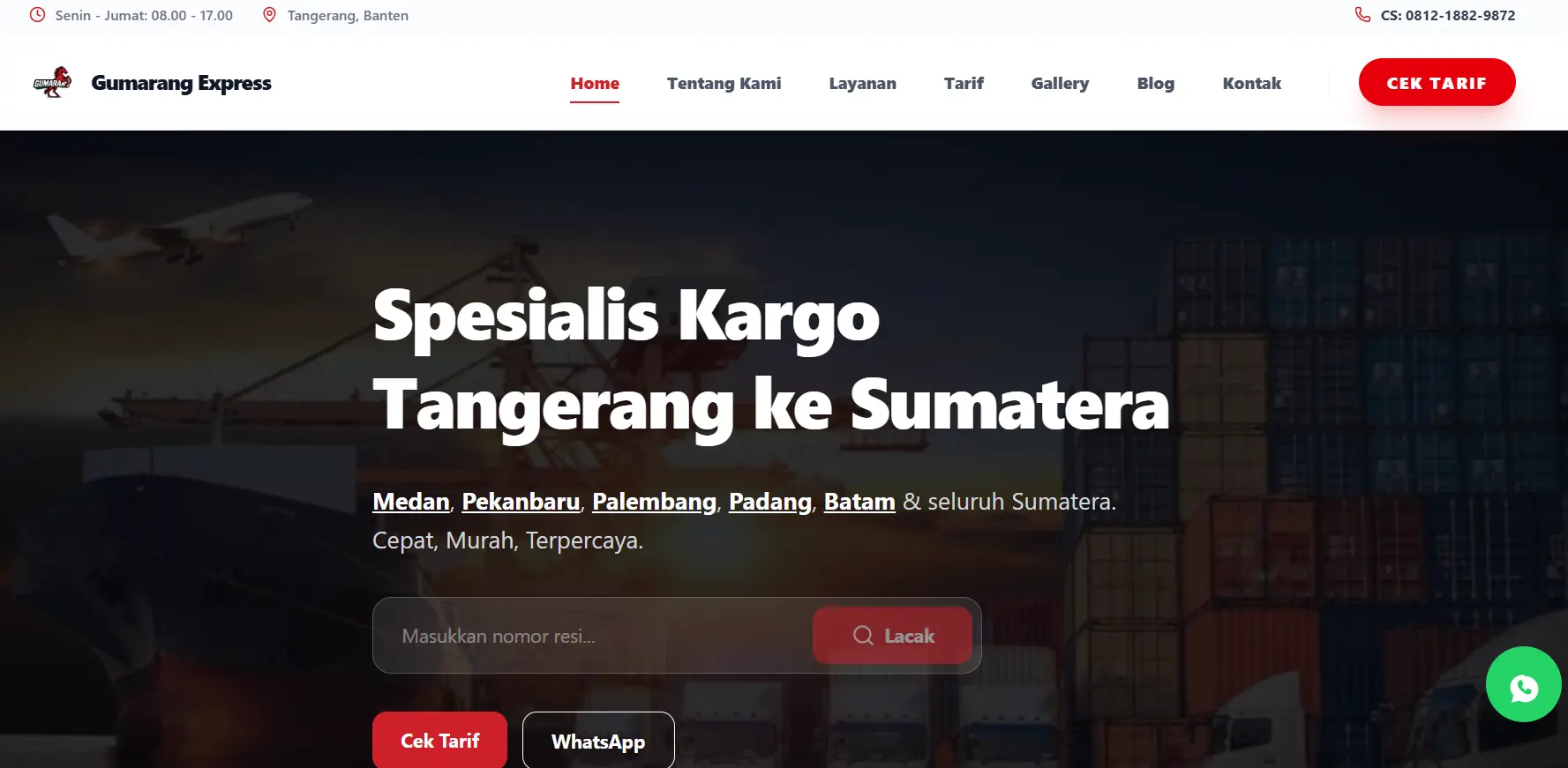 Website PT Gumarang Indo Express - Website Logistik by GHO TECH