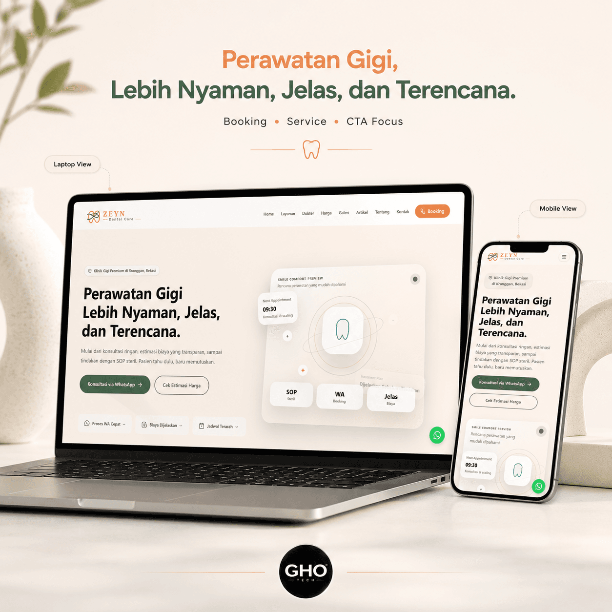 Website Zeyn Dentalcare - Website Klinik Gigi / Healthcare by GHO TECH